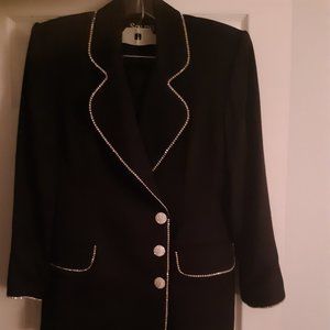 Solini New York Womens Black Rhinestone Suit